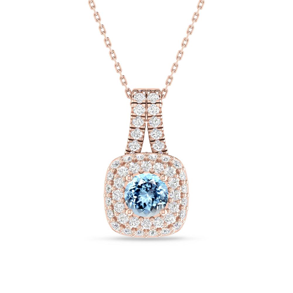 Rose Gold - Aquamarine