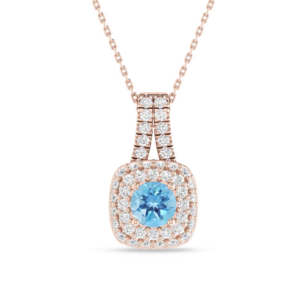Rose Gold - Blue Topaz