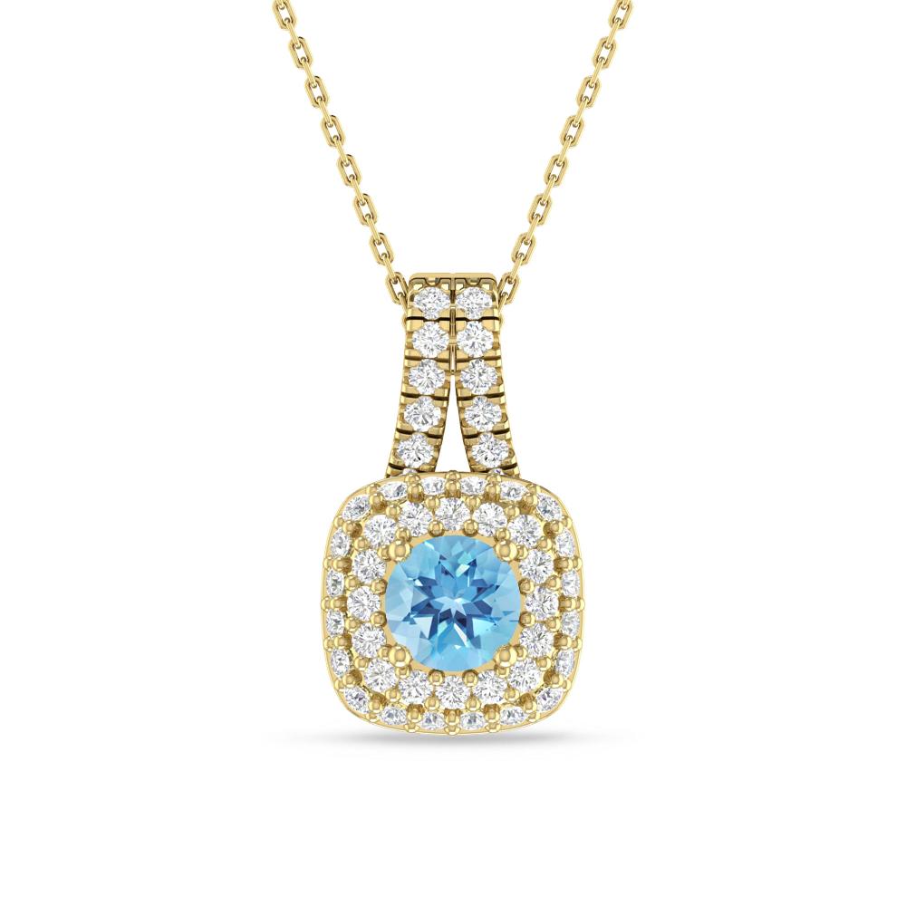 Yellow Gold - Blue Topaz