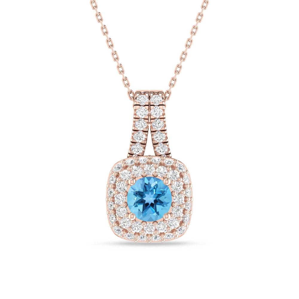 Rose Gold - Blue Topaz