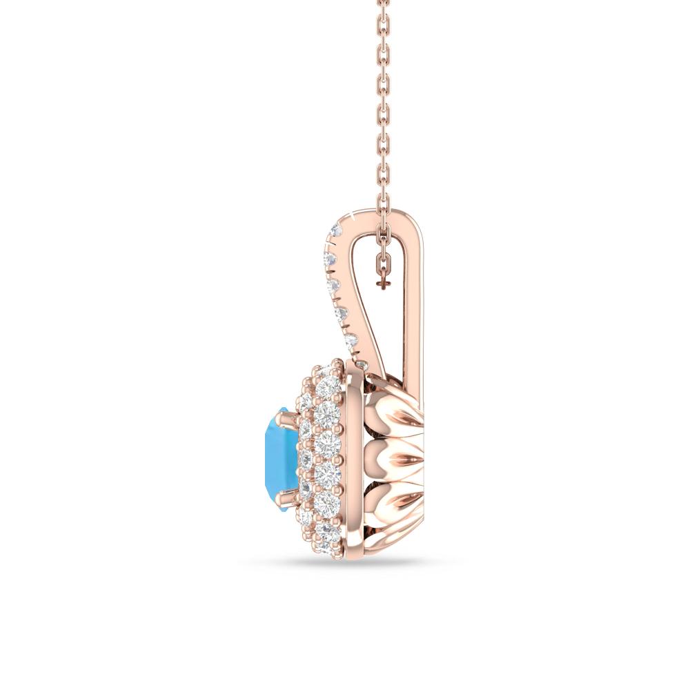 Rose Gold - Blue Topaz