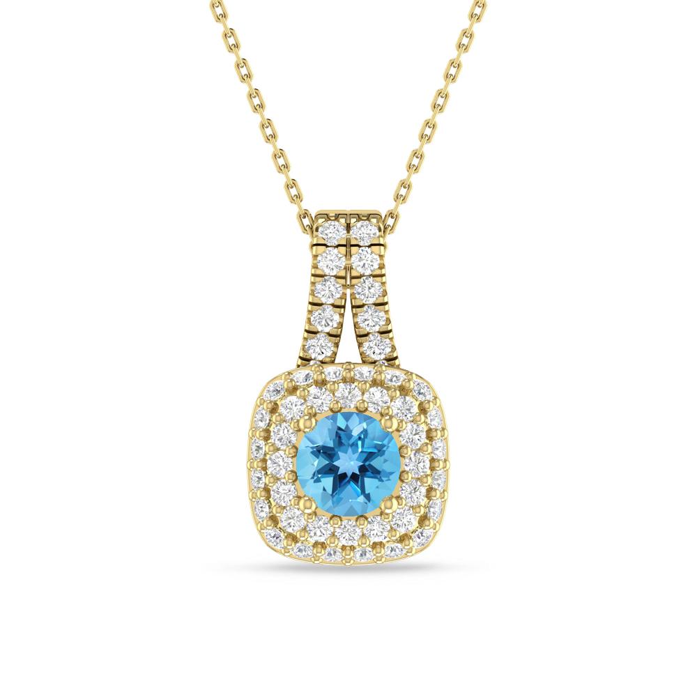 Yellow Gold - Blue Topaz