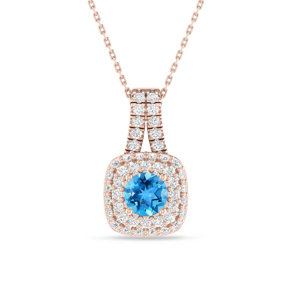Rose Gold - Blue Topaz