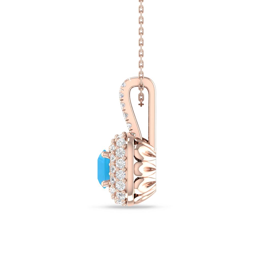 Rose Gold - Blue Topaz