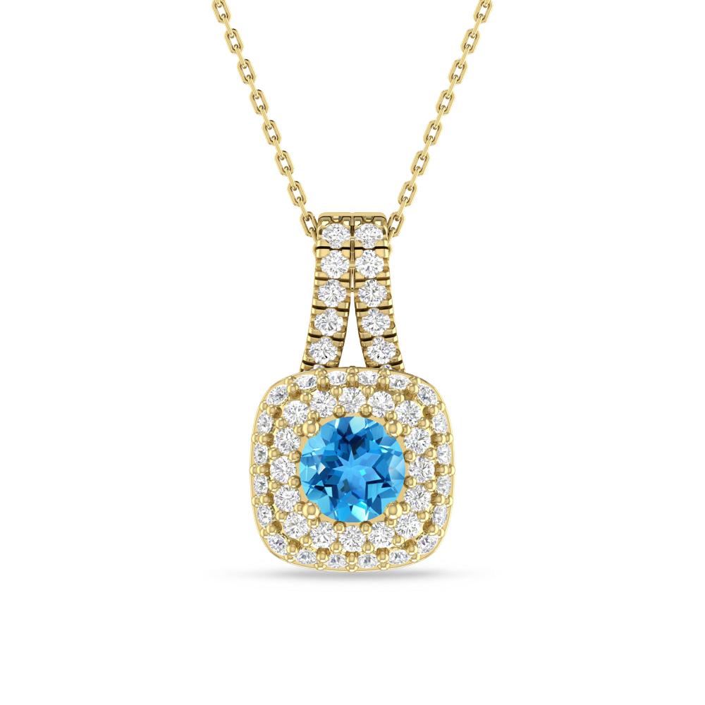 Yellow Gold - Blue Topaz