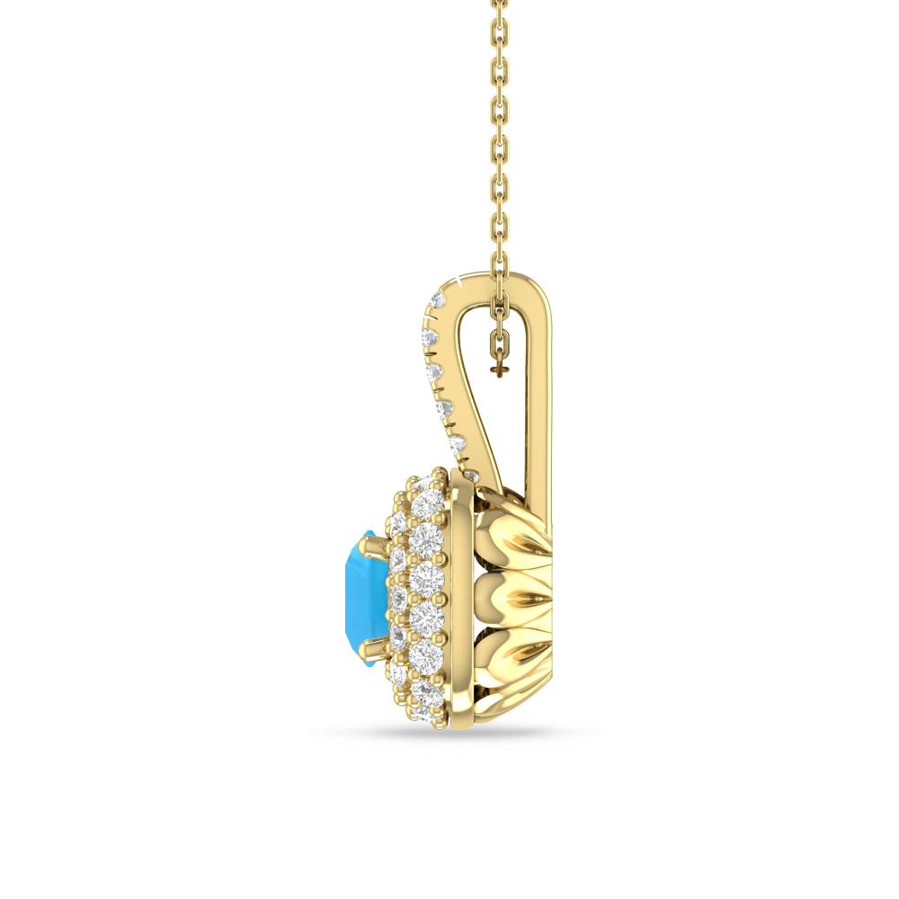 Yellow Gold - Blue Topaz
