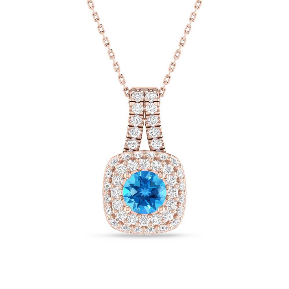 Rose Gold - Blue Topaz