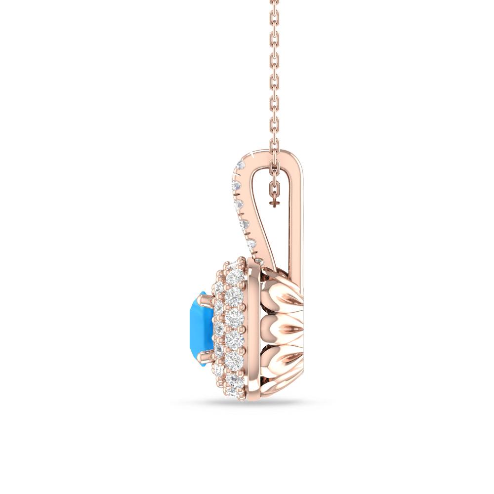 Rose Gold - Blue Topaz