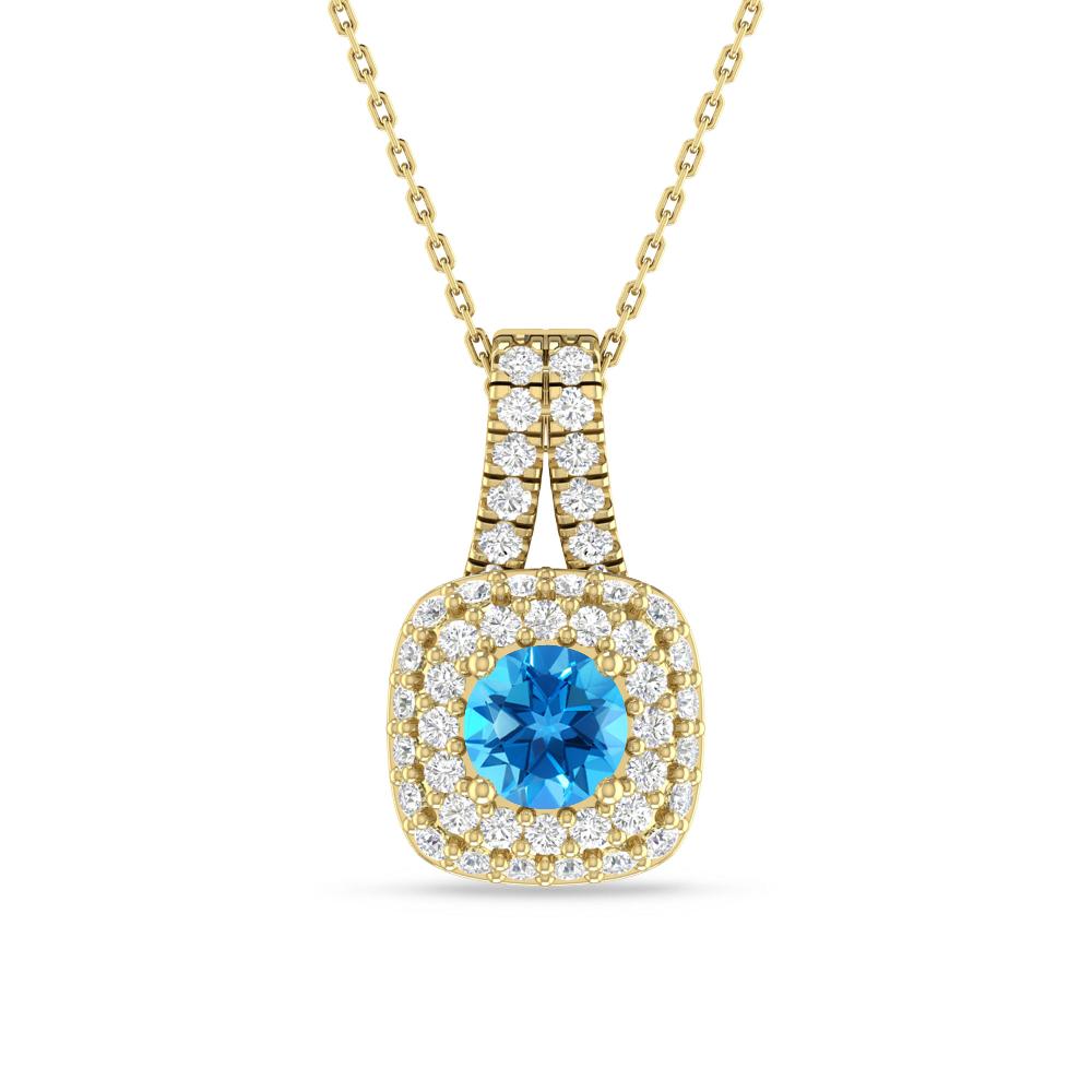 Yellow Gold - Blue Topaz