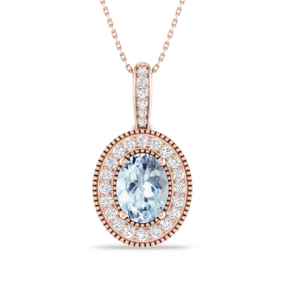 Rose Gold - Aquamarine