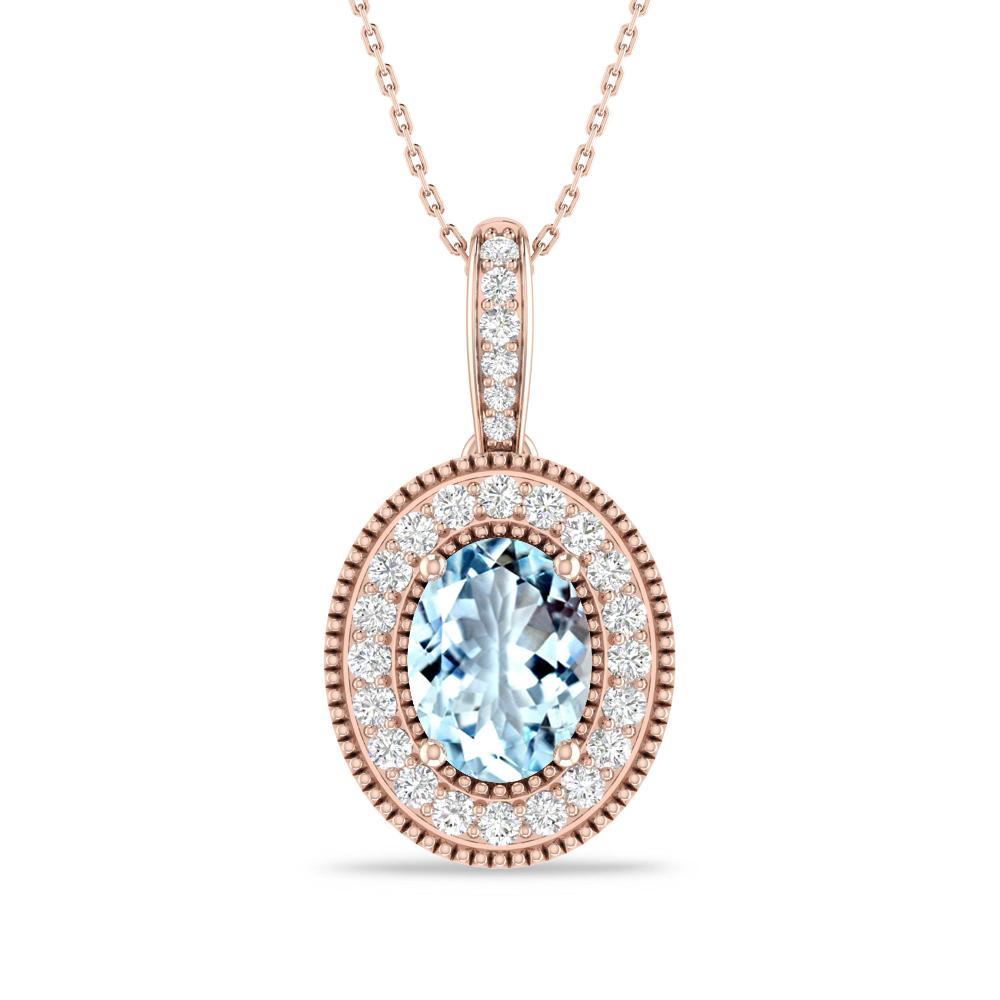 Rose Gold - Aquamarine