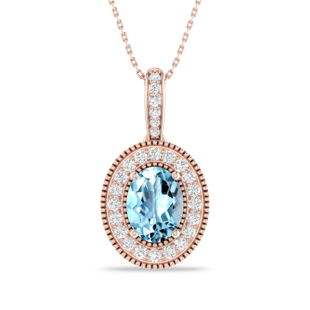 Rose Gold - Aquamarine