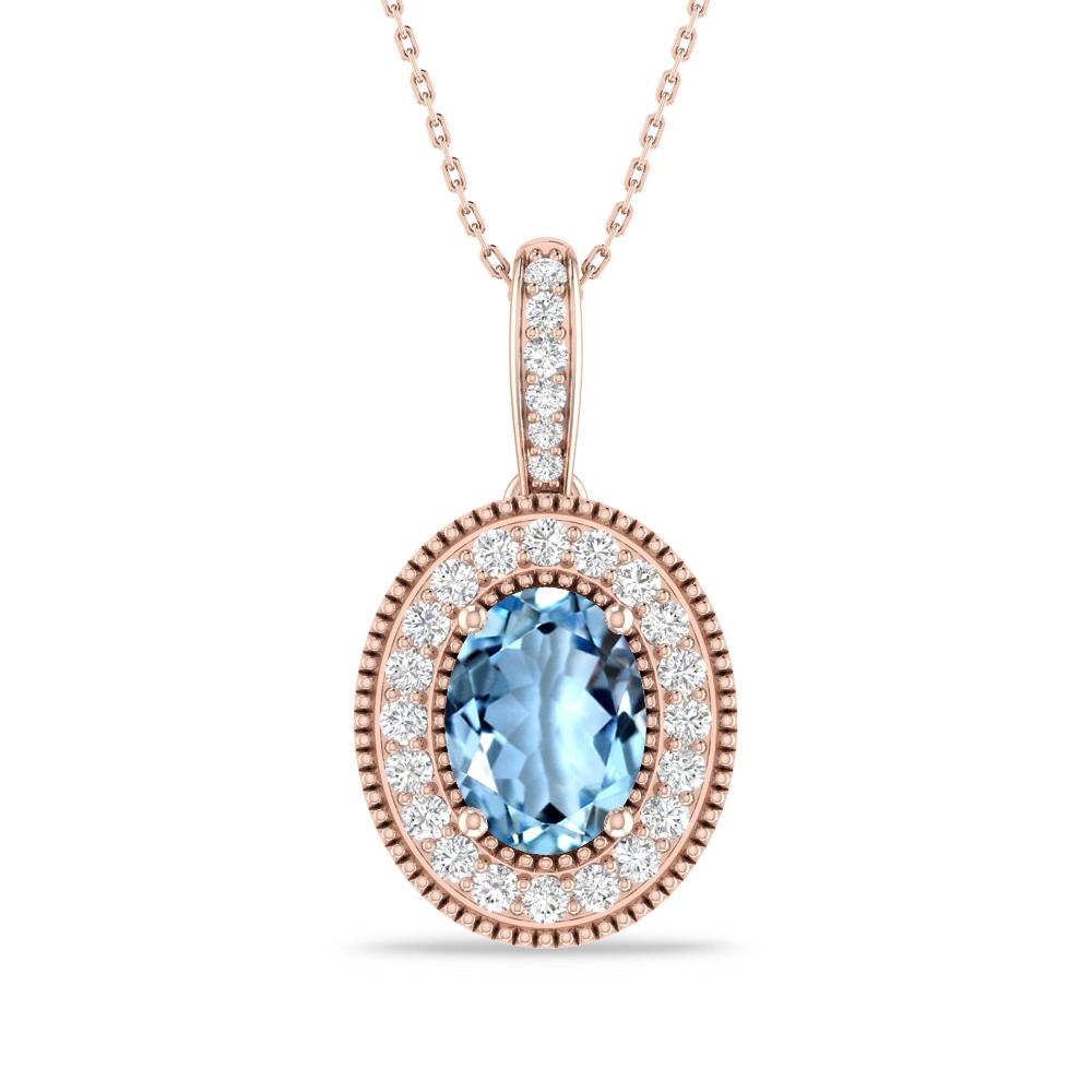 Rose Gold - Aquamarine
