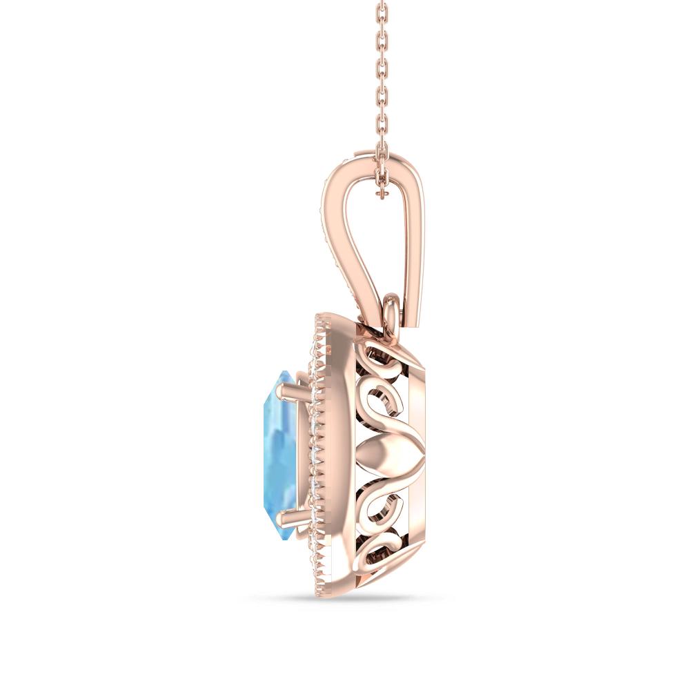 Rose Gold - Aquamarine
