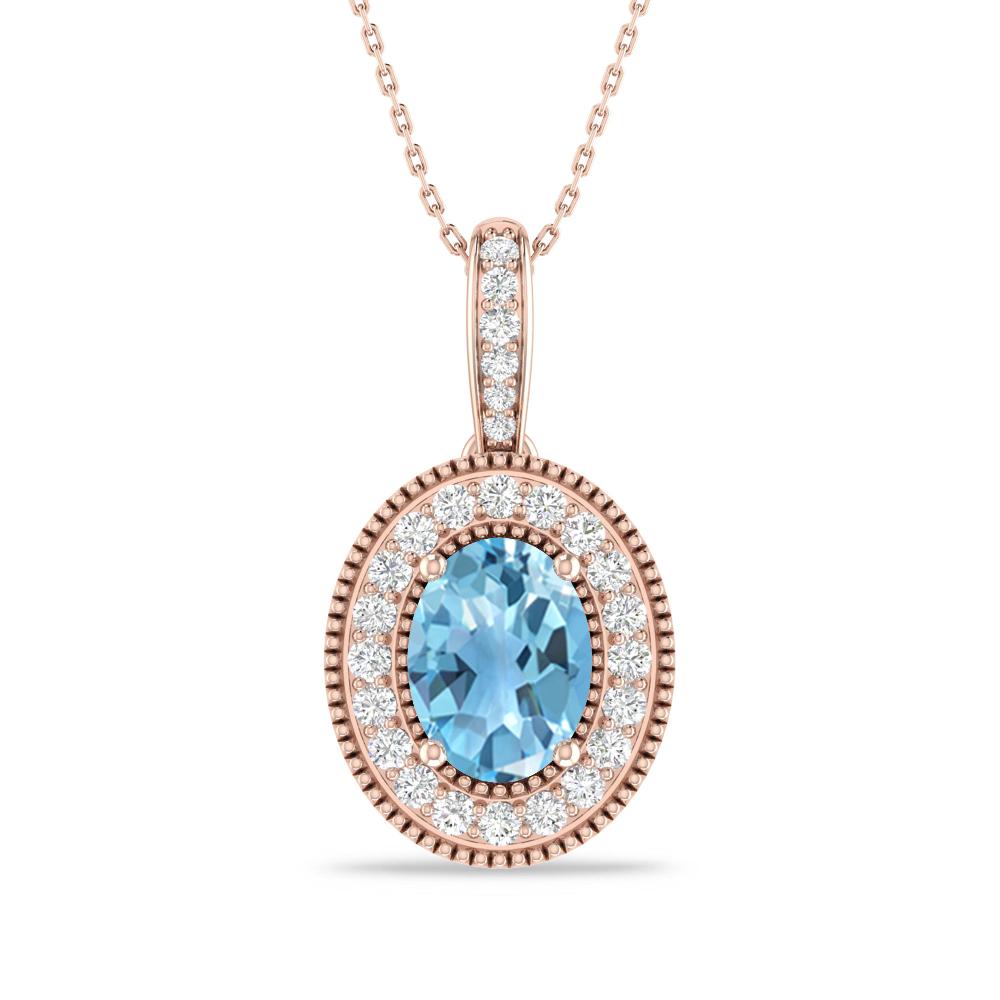 Rose Gold - Blue Topaz