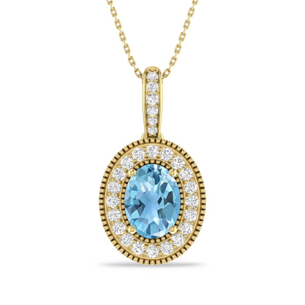 Yellow Gold - Blue Topaz