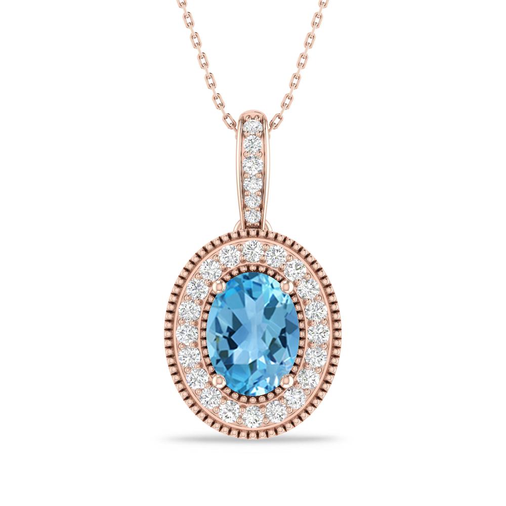 Rose Gold - Blue Topaz