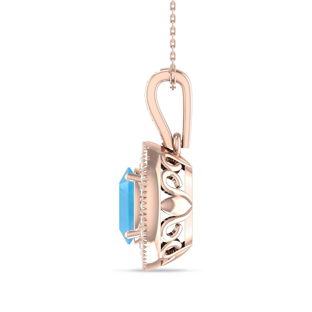 Rose Gold - Blue Topaz