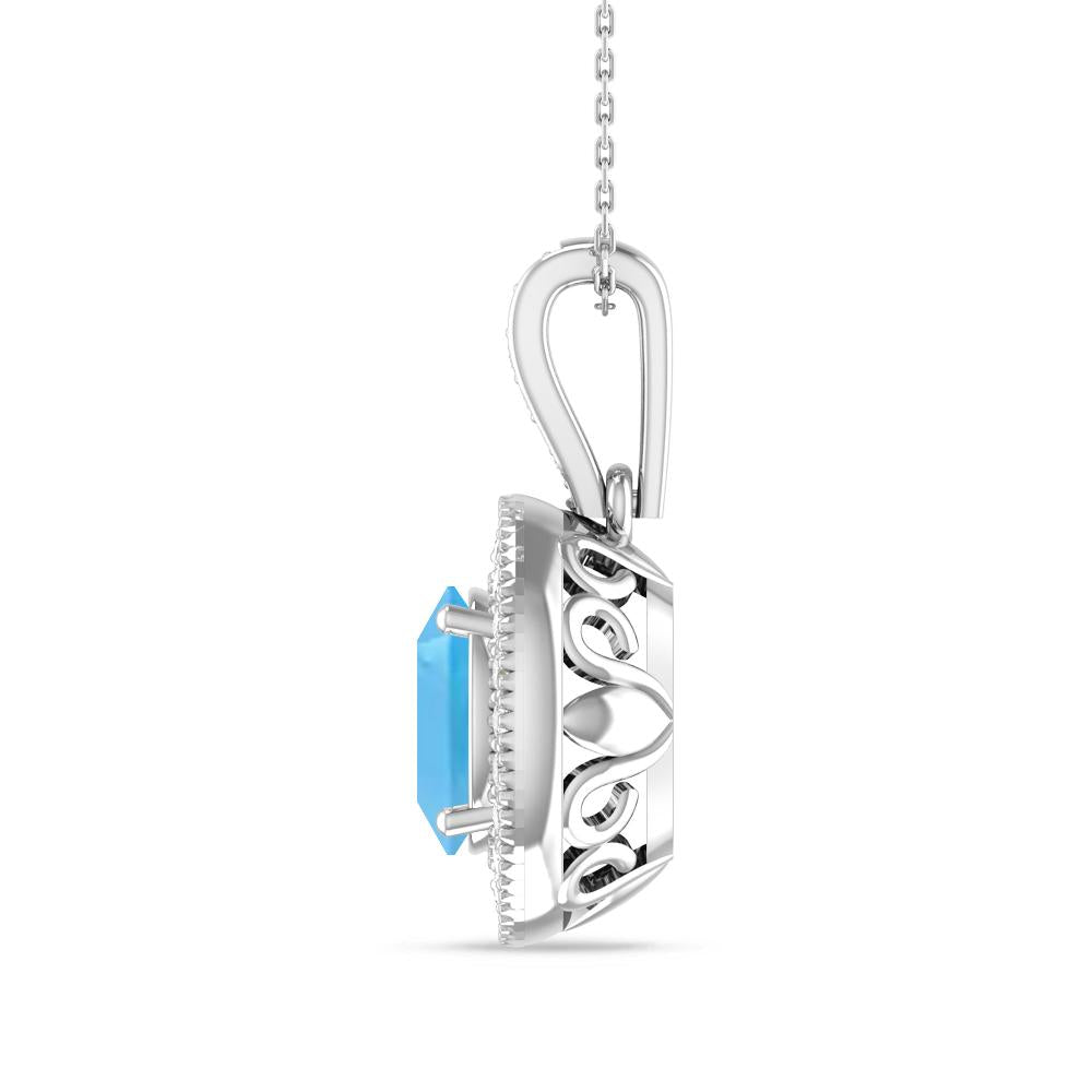 White Gold - Blue Topaz