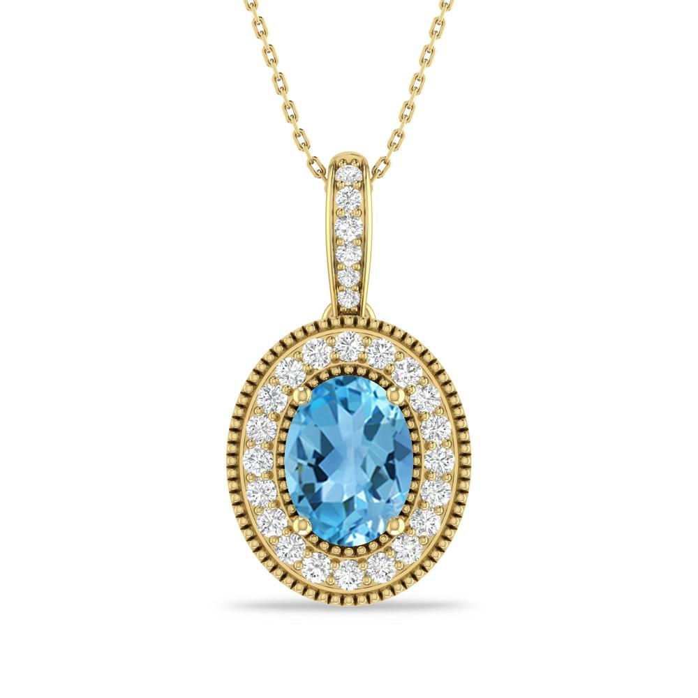 Yellow Gold - Blue Topaz