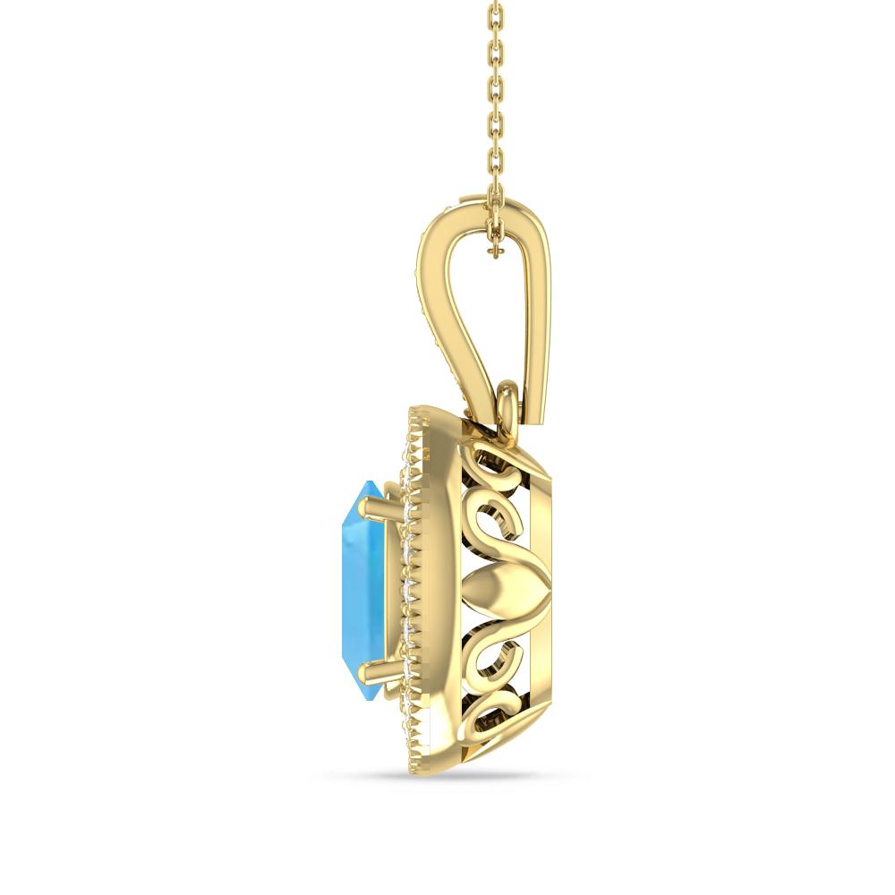 Yellow Gold - Blue Topaz