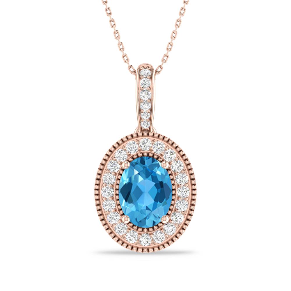 Rose Gold - Blue Topaz