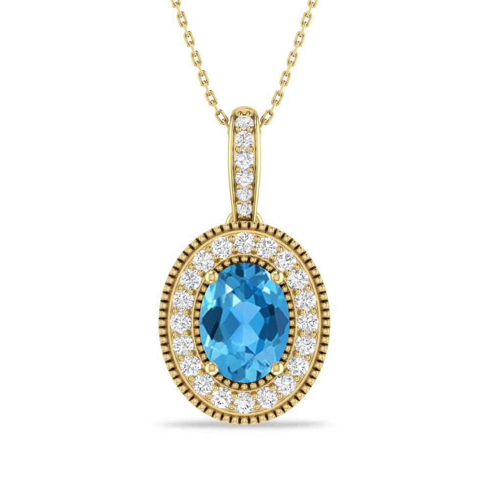 Yellow Gold - Blue Topaz