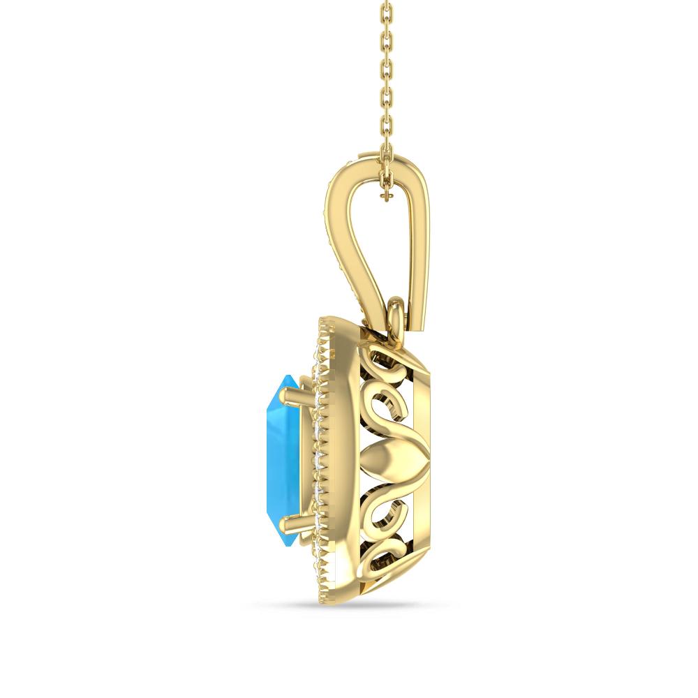 Yellow Gold - Blue Topaz
