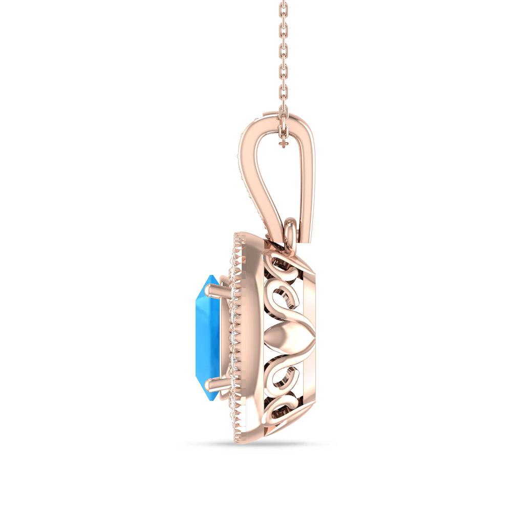 Rose Gold - Blue Topaz