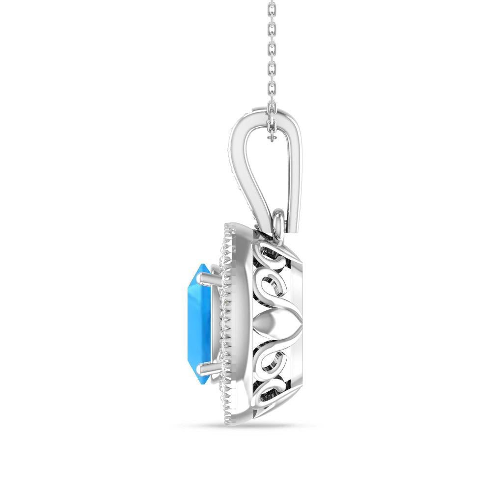 White Gold - Blue Topaz