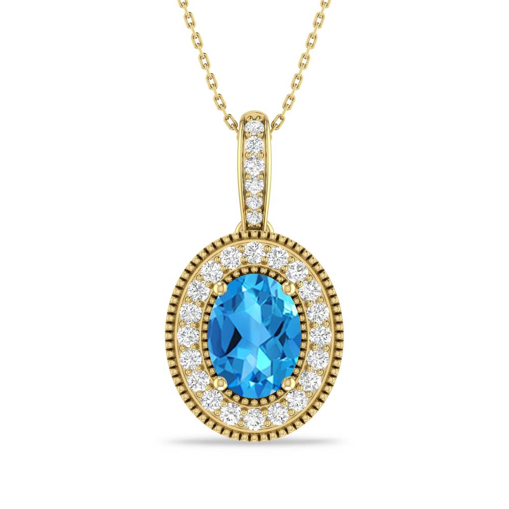 Yellow Gold - Blue Topaz