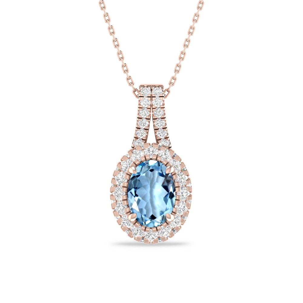 Rose Gold - Aquamarine