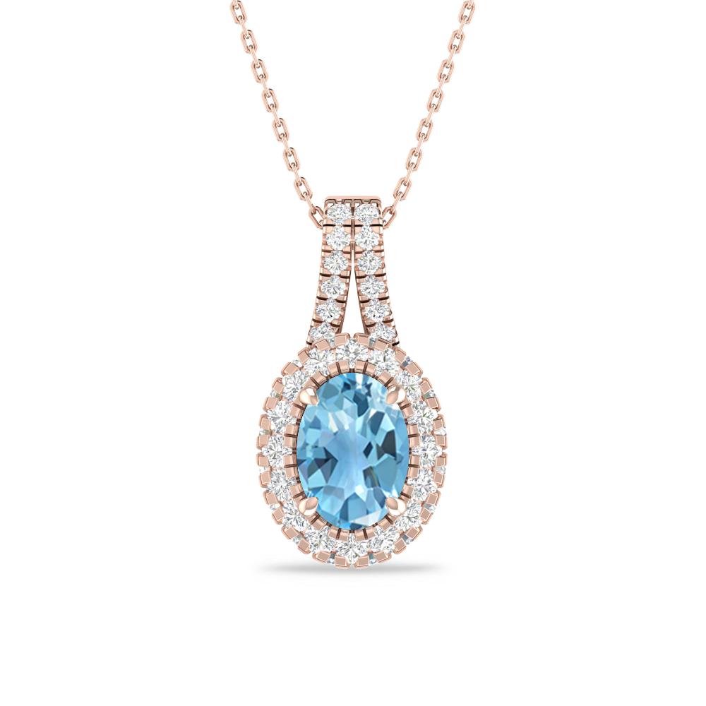 Rose Gold - Blue Topaz