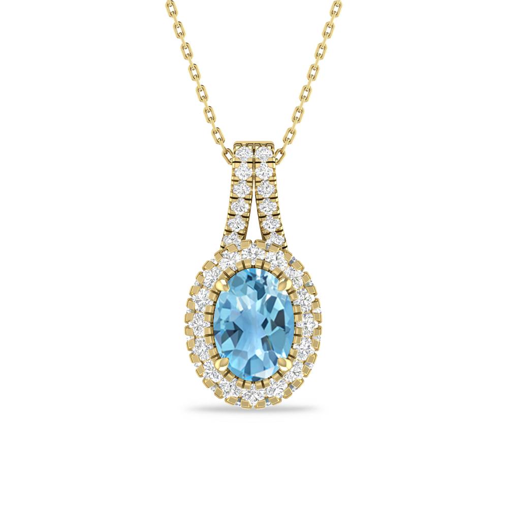 Yellow Gold - Blue Topaz