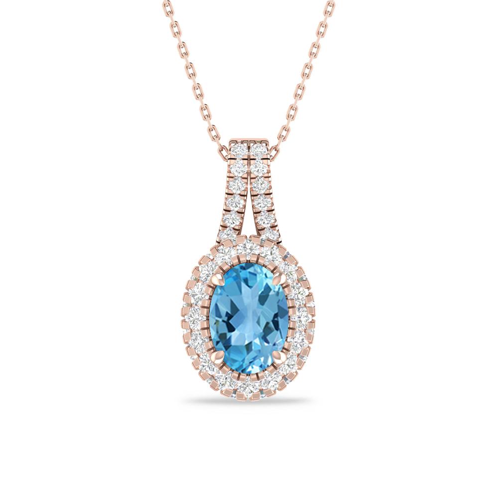 Rose Gold - Blue Topaz