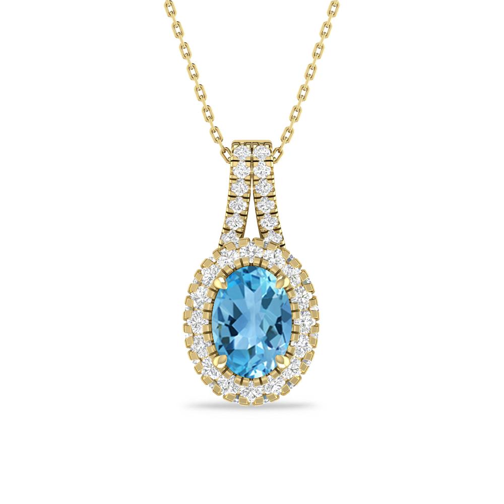 Yellow Gold - Blue Topaz