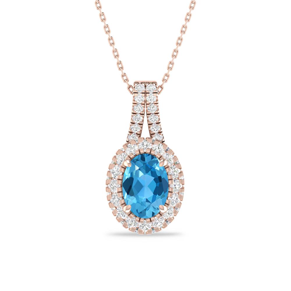 Rose Gold - Blue Topaz