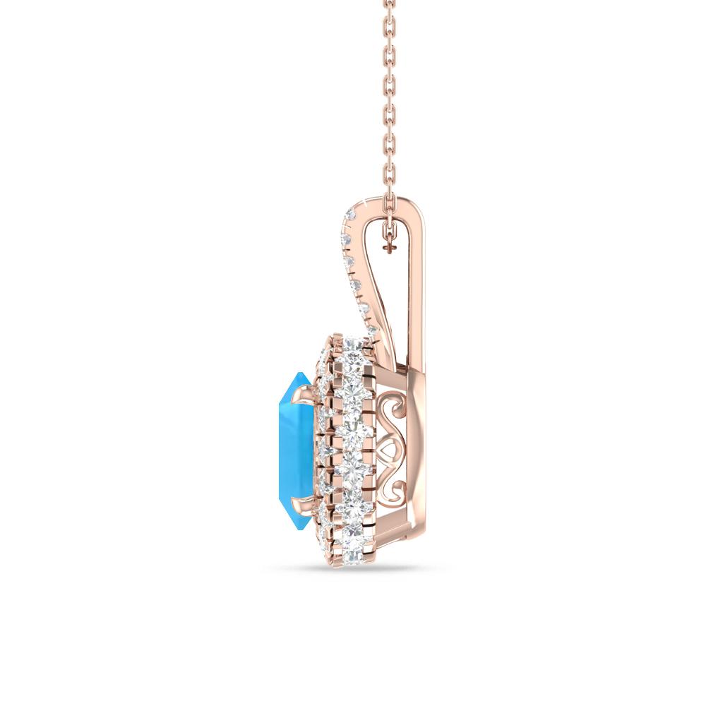 Rose Gold - Blue Topaz