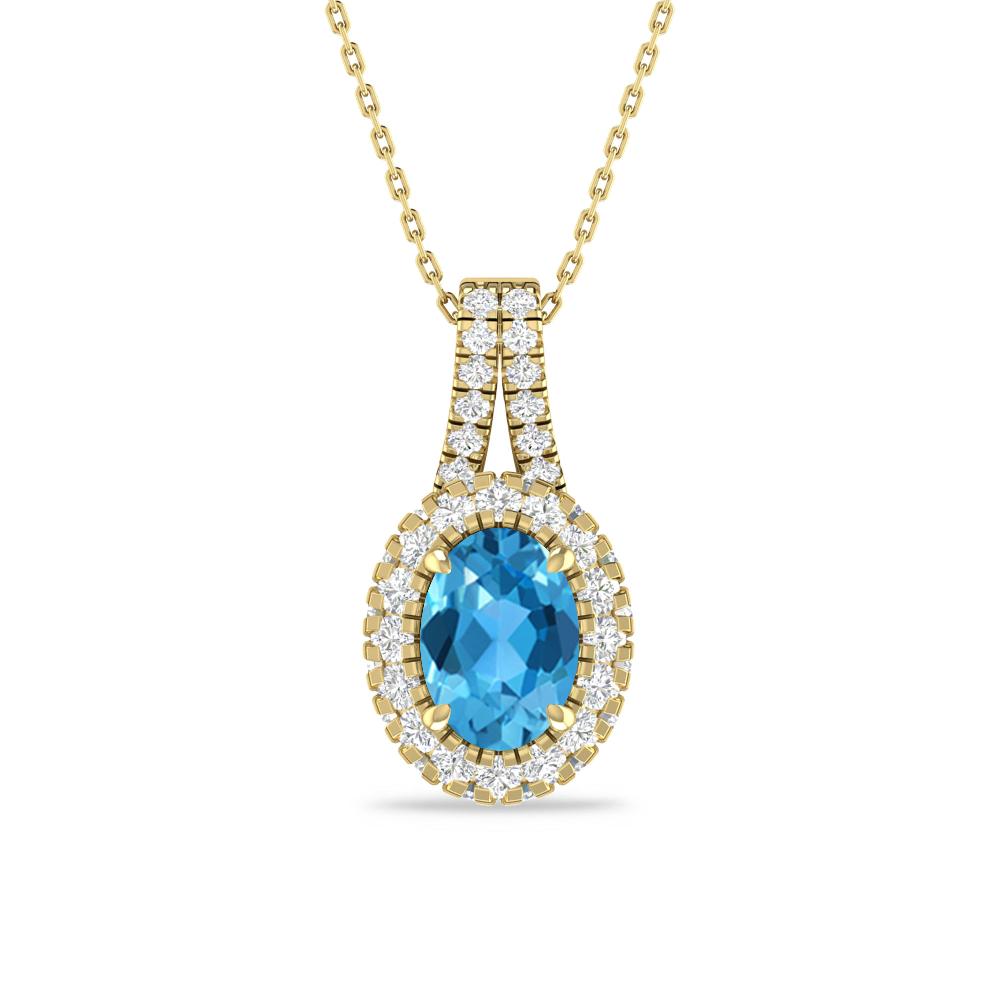 Yellow Gold - Blue Topaz