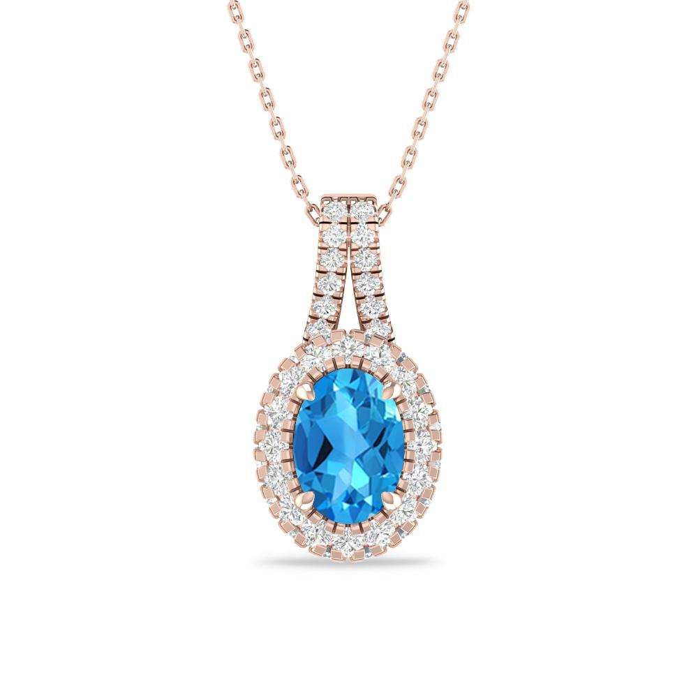Rose Gold - Blue Topaz