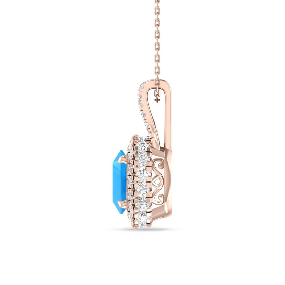 Rose Gold - Blue Topaz