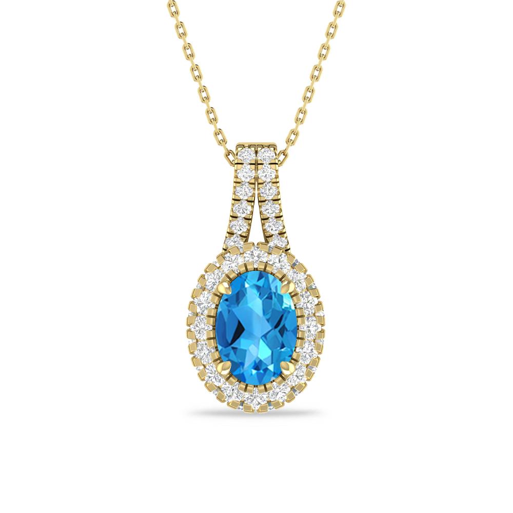 Yellow Gold - Blue Topaz