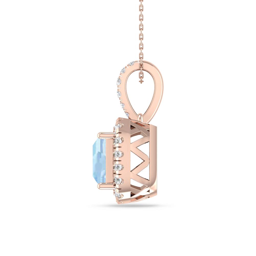 Rose Gold - Aquamarine