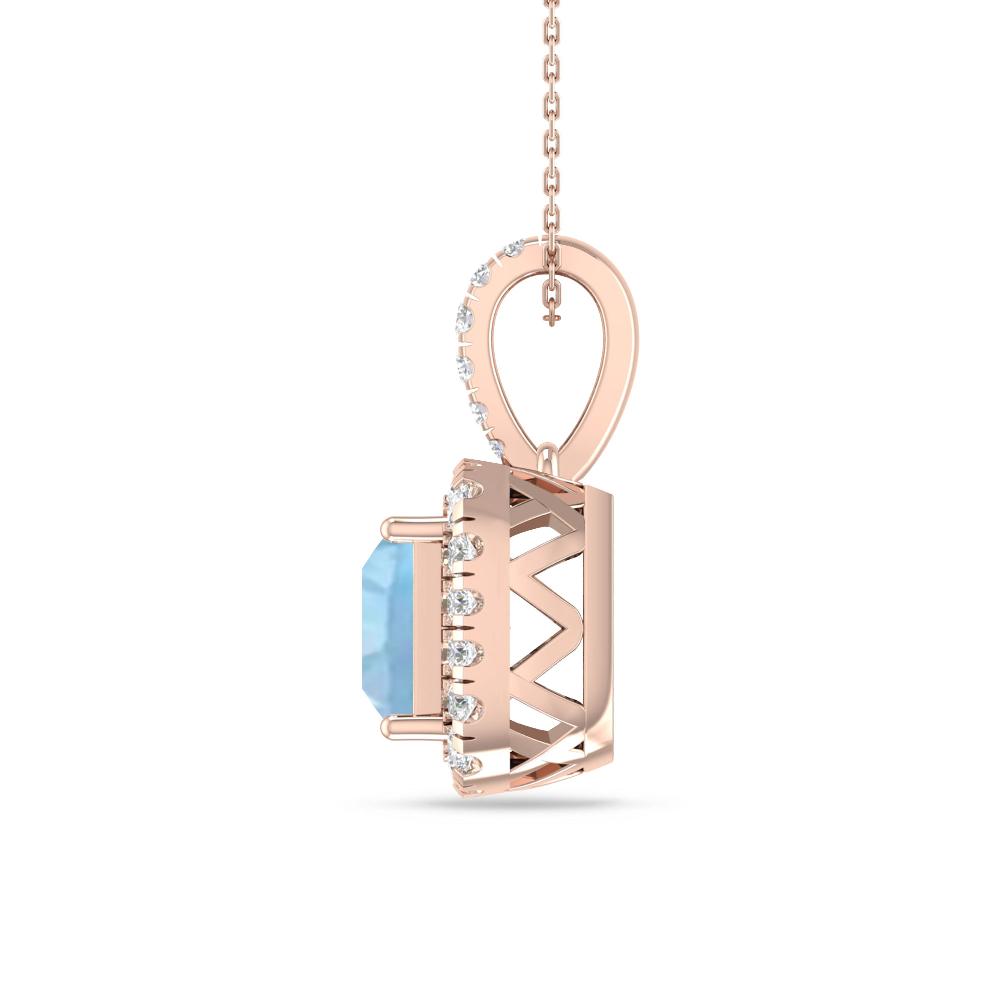 Rose Gold - Aquamarine