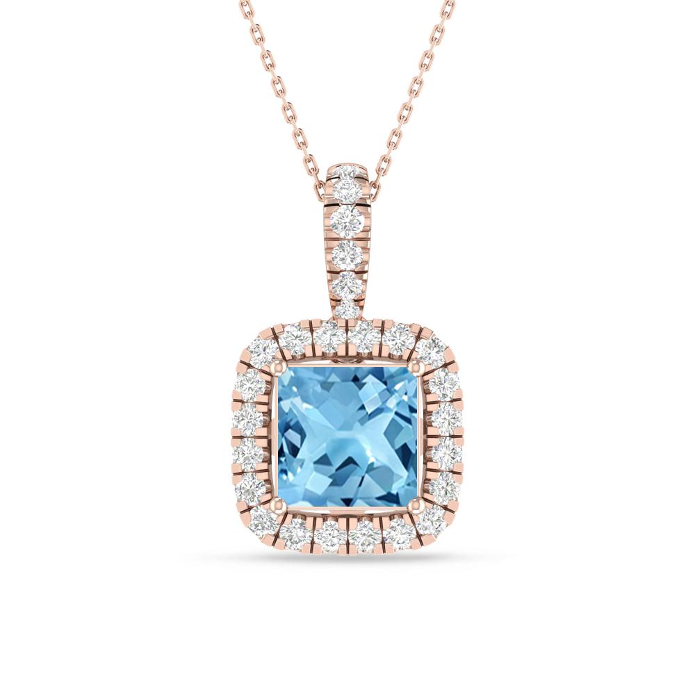 Rose Gold - Blue Topaz