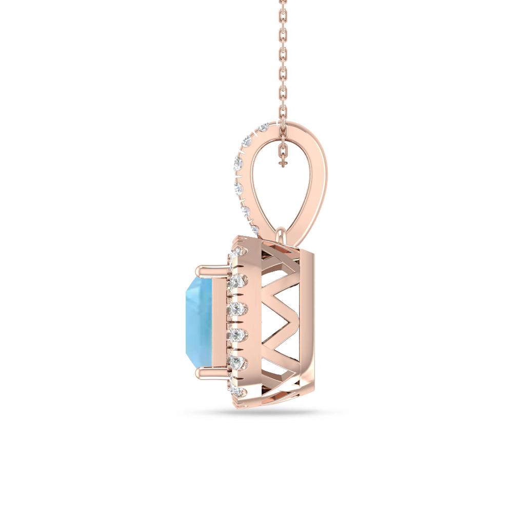 Rose Gold - Blue Topaz