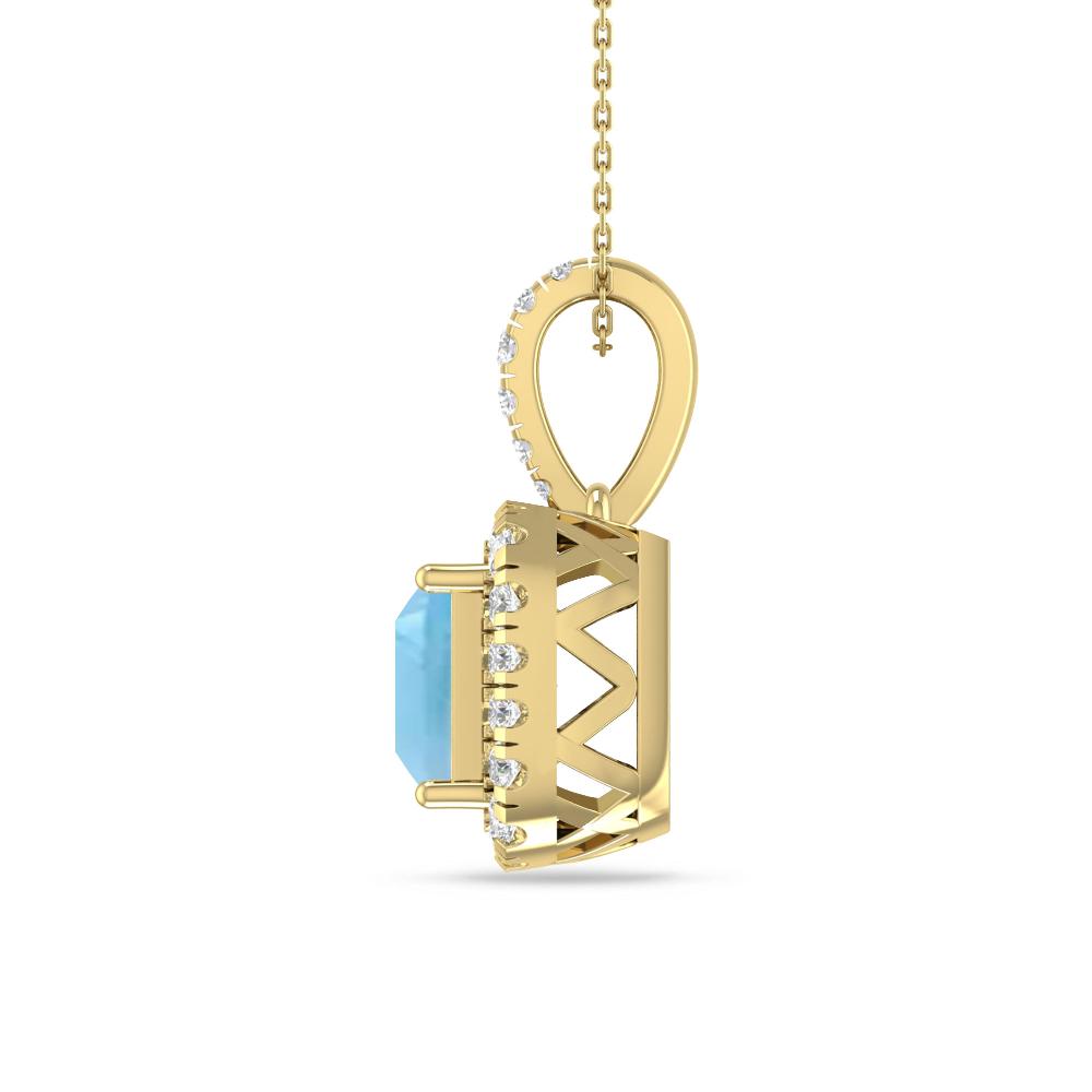 Yellow Gold - Blue Topaz