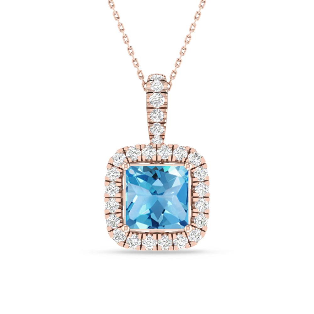 Rose Gold - Blue Topaz