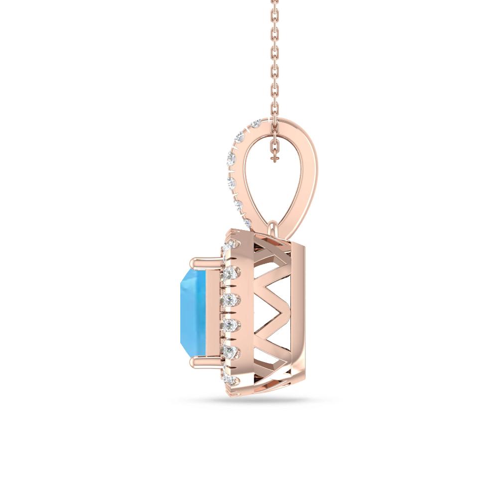 Rose Gold - Blue Topaz