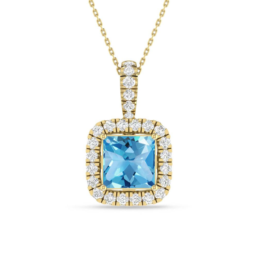 Yellow Gold - Blue Topaz